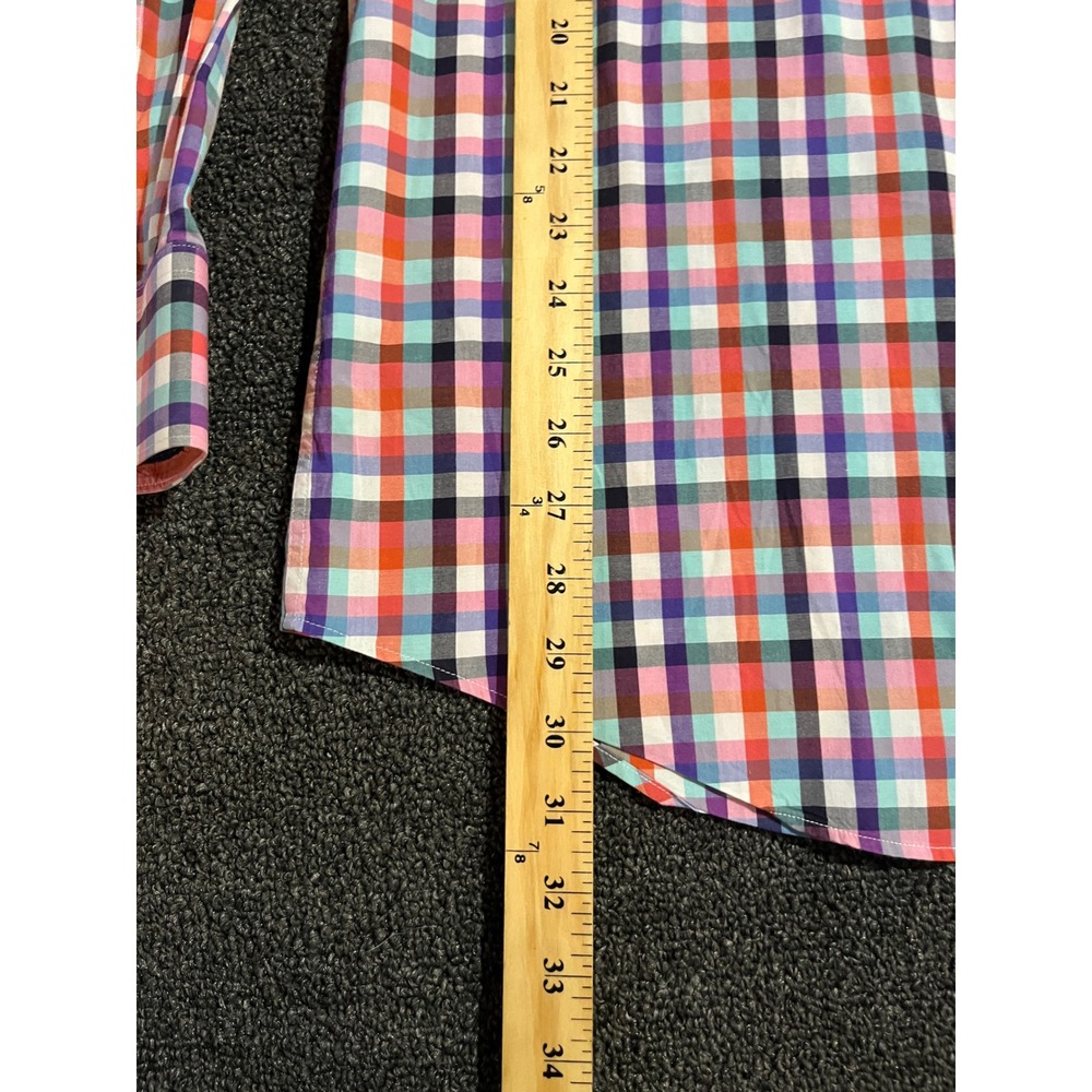 Bugatchi Uomo Mens Classic Fit Multicolor Plaid Long Sleeve Button Down Shirt L - Picture 6 of 11
